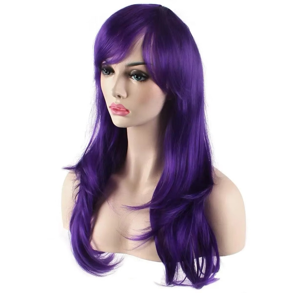 28 Inch Long Wavy Purple Wig
